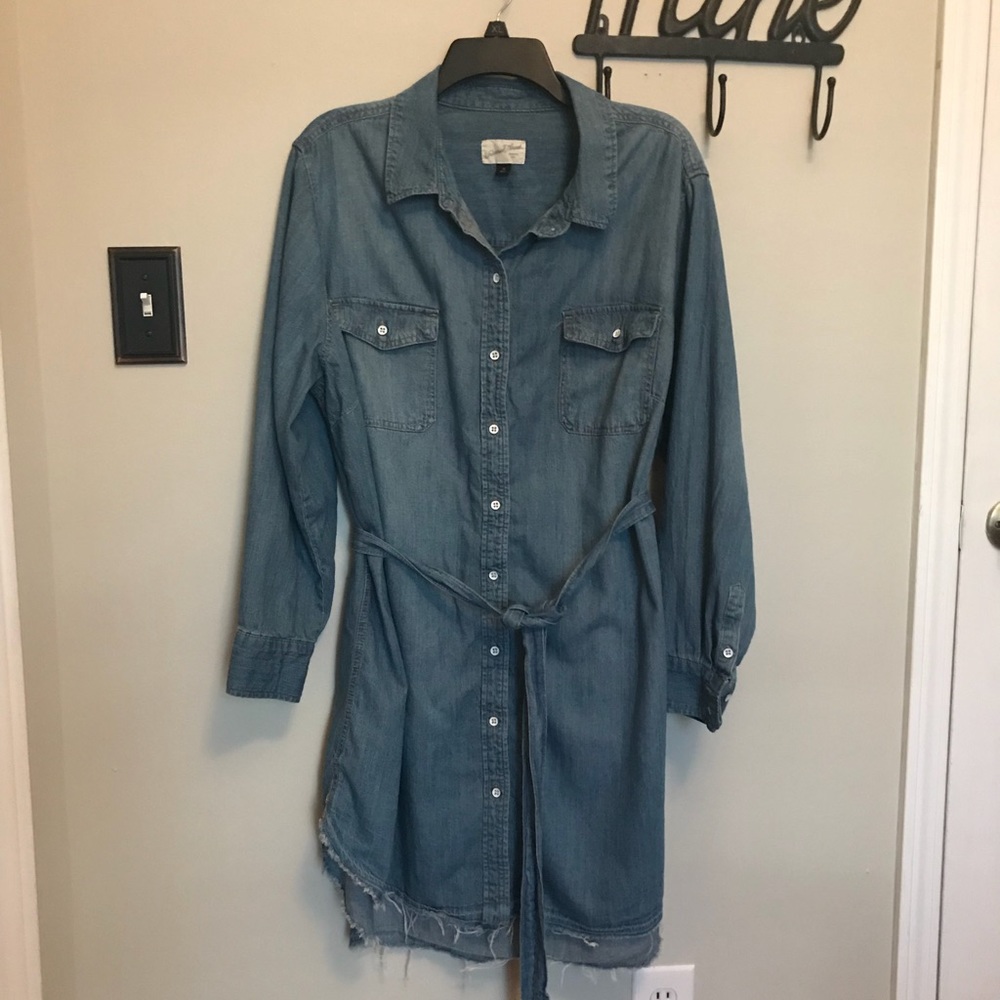 Button Up Denim Dress Size 2X 18W-20W